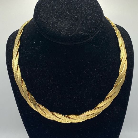 Avon Jewelry Avon Gold Tone Braided Herringbone Think Chain